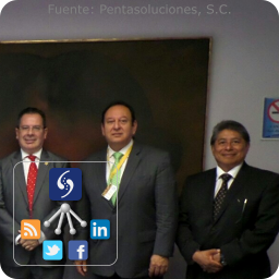 Humberto Lozano, Presidente de CANACO; Roberto Alegría, Director General de COMENOR y Mario Pacheco, Enlace de Normalización de CANACO