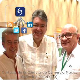 Sergio Contreras, Vicepresidente del COMCE; Mauricio Cárdenas, Ministro de Hacienda de Colombia; Rafael Nava y Uribe, Presidente de Pentasoluciones